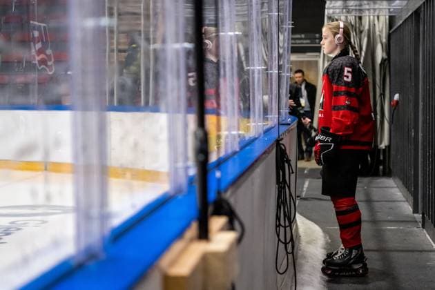 230109Avery Pickering of Canada ahead of the 2023 IIHF U18 Women s World Championship game between Sweden and Canada on January 9, 2023 in Östersund Photo Mathilda Ahlberg BILDBYRAN kod MA MA0369 ishockey ice hockey u18 vm u18 vm 2023 iihf u18 womens world championship sverige sweden kanada canada dam bbeng,  Copyright: MATHILDAxAHLBERG BB230109MA157