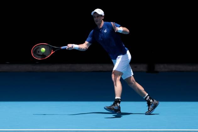 TENNIS AUSTRALIAN OPEN PRACTICE SESSIONS, Andy Murray of Britain in action during an Australian Open practice session at Melbourne Park, in Melbourne, Tuesday, January 10, 2023. ( NO ARCHIVING, EDITORIAL USE ONLY, NO USE IN BOOKS WITHOUT CONSENT MELBOURNE VIC AUSTRALIA  Copyright: xDIEGOxFEDELEx 20230110001750658946