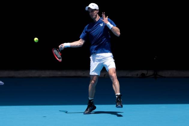 TENNIS AUSTRALIAN OPEN PRACTICE SESSIONS, Andy Murray of Britain in action during an Australian Open practice session at Melbourne Park, in Melbourne, Tuesday, January 10, 2023. ( NO ARCHIVING, EDITORIAL USE ONLY, NO USE IN BOOKS WITHOUT CONSENT MELBOURNE VIC AUSTRALIA  Copyright: xDIEGOxFEDELEx 20230110001750658969