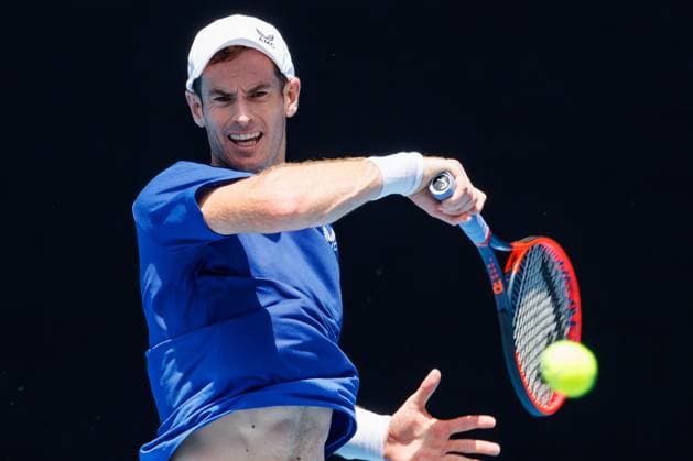 January 10, 2023: Andy Murray (GBP) practising on Rod Laver Arena ahead of the 2023 Australian Open in Melbourne, Australia. Cal Media USA - ZUMAc04_ 20230110_zaf_c04_010 Copyright: xSydneyxLowx