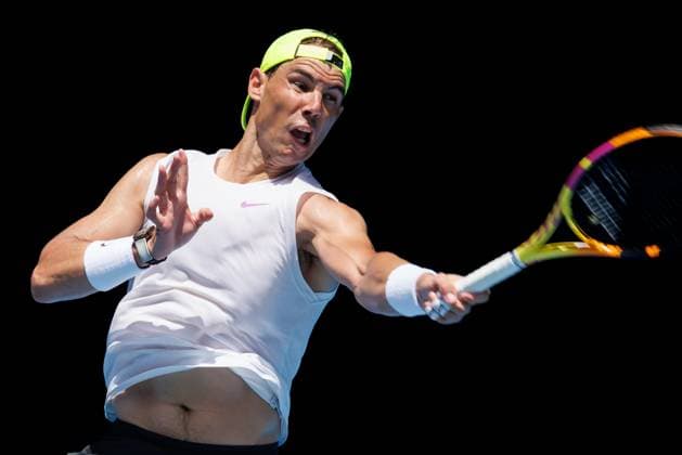 January 10, 2023: RAFAEL NADAL (ESP) practising on Rod Laver Arena ahead of the 2023 Australian Open in Melbourne, Australia. Cal Media USA - ZUMAc04_ 20230110_zaf_c04_022 Copyright: xSydneyxLowx