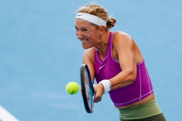 TENNIS ADELAIDE INTERNATIONAL, Victoria Azarenka in her match against Veronika Kudermetova during the 2023 Adelaide International Tennis Tournament at the Memorial Drive Tennis Centre in Adelaide, Tuesday, January 10, 2023. ( NO ARCHIVING, EDITORIAL USE ONLY, NO USE IN BOOKS WITHOUT CONSENT ADELAIDE SOUTH AUSTRALIA AUSTRALIA  Copyright: xMATTxTURNERx 20230110001750713352
