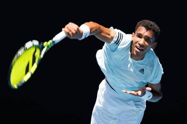 January 11, 2023: Felix Auger Aliassime practising on Rod Laver Arena ahead of the 2023 Australian Open in Melbourne, Australia. Cal Media USA - ZUMAc04_ 20230111_zaf_c04_056 Copyright: xSydneyxLowx