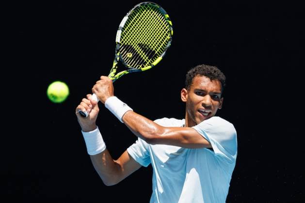 January 11, 2023: Felix Auger Aliassime practising on Rod Laver Arena ahead of the 2023 Australian Open in Melbourne, Australia. Cal Media USA - ZUMAc04_ 20230111_zaf_c04_059 Copyright: xSydneyxLowx