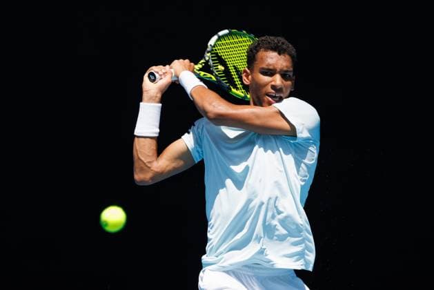 January 11, 2023: Felix Auger Aliassime practising on Rod Laver Arena ahead of the 2023 Australian Open in Melbourne, Australia. Cal Media USA - ZUMAc04_ 20230111_zaf_c04_067 Copyright: xSydneyxLowx