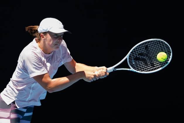 January 11, 2023: World number one Iga Swiatek practising on Rod Laver Arena ahead of the 2023 Australian Open in Melbourne, Australia. Cal Media USA - ZUMAc04_ 20230111_zaf_c04_080 Copyright: xSydneyxLowx