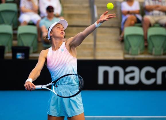 January 10, 2023, ADELAIDE, AUSTRALIA: Liudmila Samsonova of Russia in action during the first round of the 2023 Adelaide International 2 WTA, Tennis Damen 500 tennis tournament ADELAIDE AUSTRALIA - ZUMAa181 20230110_zaa_a181_006 Copyright: xRobxPrangex