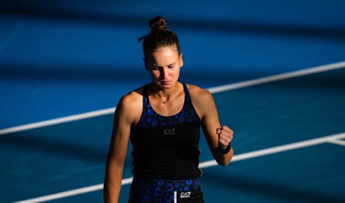 January 10, 2023, ADELAIDE, AUSTRALIA: Veronika Kudermetova of Russia in action during the first round of the 2023 Adelaide International 2 WTA, Tennis Damen 500 tennis tournament ADELAIDE AUSTRALIA - ZUMAa181 20230110_zaa_a181_039 Copyright: xRobxPrangex