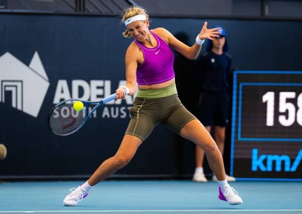 January 10, 2023, ADELAIDE, AUSTRALIA: Victoria Azarenka of Belarus in action during the first round of the 2023 Adelaide International 2 WTA, Tennis Damen 500 tennis tournament ADELAIDE AUSTRALIA - ZUMAa181 20230110_zaa_a181_031 Copyright: xRobxPrangex