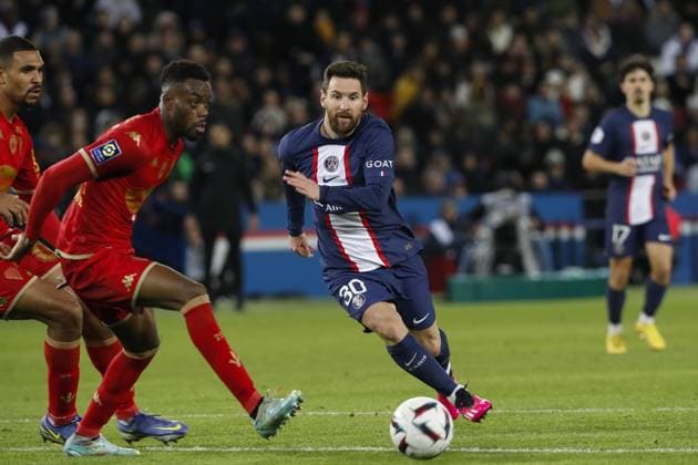 Lionel Messi (PSG) FOOTBALL : Paris St Germain Vs Angers - Ligue 1 - 11 01 2023 MichaelBaucher Panoramic 