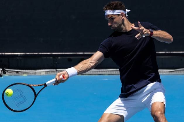 TENNIS AUSTRALIAN OPEN, Grigor Dimitrov of Bulgaria during the 2023 Australian Open tennis tournament at Melbourne Park in Melbourne, Thursday, January 12, 2023. ( NO ARCHIVING, EDITORIAL USE ONLY, NO USE IN BOOKS WITHOUT CONSENT MELBOURNE VICTORIA AUSTRALIA  Copyright: xDIEGOxFEDELEx 20230112001751332217