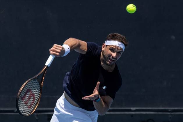 TENNIS AUSTRALIAN OPEN, Grigor Dimitrov of Bulgaria during the 2023 Australian Open tennis tournament at Melbourne Park in Melbourne, Thursday, January 12, 2023. ( NO ARCHIVING, EDITORIAL USE ONLY, NO USE IN BOOKS WITHOUT CONSENT MELBOURNE VICTORIA AUSTRALIA  Copyright: xDIEGOxFEDELEx 20230112001751332348