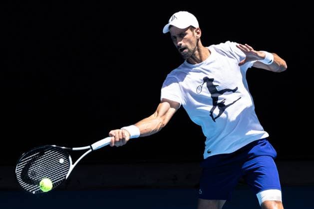 TENNIS AUSTRALIAN OPEN, Novak Djokovic of Serbia during the 2023 Australian Open tennis tournament at Melbourne Park in Melbourne, Thursday, January 12, 2023. ( NO ARCHIVING, EDITORIAL USE ONLY, NO USE IN BOOKS WITHOUT CONSENT MELBOURNE VICTORIA AUSTRALIA  Copyright: xDIEGOxFEDELEx 20230112001751351243