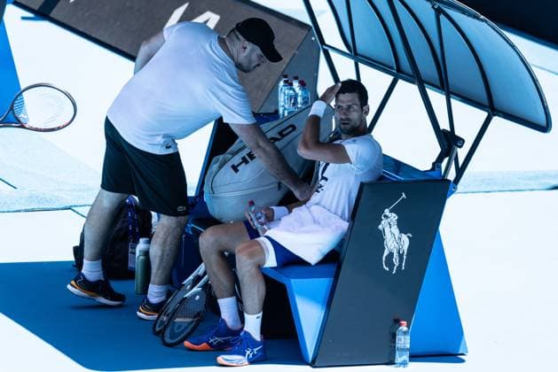TENNIS AUSTRALIAN OPEN PRACTICE, Novak Djokovic of Serbia during an Australian Open practice session at Melbourne Park in Melbourne, Thursday, January 12, 2023. ( NO ARCHIVING, EDITORIAL USE ONLY, NO USE IN BOOKS WITHOUT CONSENT MELBOURNE VICTORIA AUSTRALIA  Copyright: xDIEGOxFEDELEx 20230112001751353581