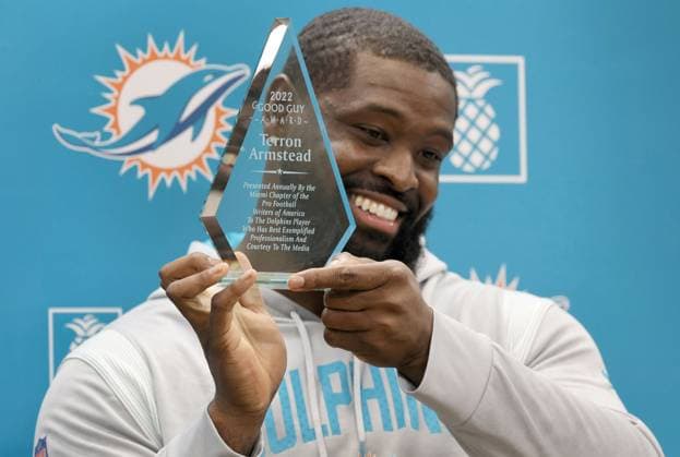 NFL, Miami Dolphins, Terron Armstead receives the Good Guy Award