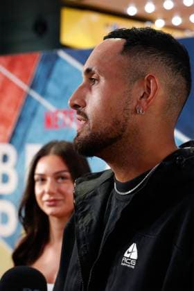 Nick Kyrgios Nick Kyrgios and girlfriend Costeen Hatzipourganis, Netflix Breakpoint Red carpet event, Australian Open 2023, Melbourne Park, Victoria, Australia Australian Open Melbourne Park Melbourne Victoria Australia 12 01 2023 Copyright: xJuergenxHasenkopfx