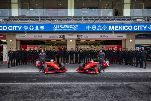 FENESTRAZ Sacha (fra), NATO Norman (fra), Nissan Formula E Team, Spark-Nissan, Nissan e-4ORCE 04, portrait during the 2023 Mexico City ePrix, 1st meeting of the 2022-23 ABB FIA Formula E World Championship, WM, Weltmeisterschaft on the Autodromo Hermanos Rodriguez from January 12 to 14, in Mexico City, Mexico - AUTO - 2022 FORMULA E MEXICO CITY ePRIX DPPI Panoramic 03423001_GH_0272
