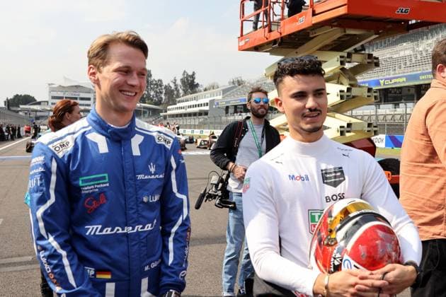 Maximilian Günter GER Maserati and Pascal Wehrlein GER , TAG Heuer Porsche, laughing, Formula E FIA World Championship, Season 9, Mexico City E Prix, 12 01 2023, MEX