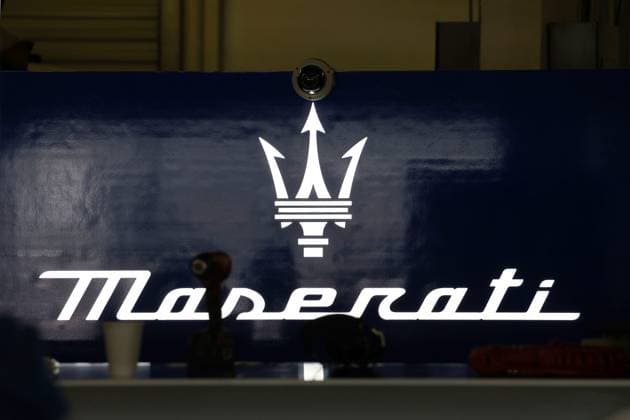 Maserati logo and lettering in the garage, Formula E FIA World Championship, Season 9, Mexico City E Prix, 12 01 2023, MEX