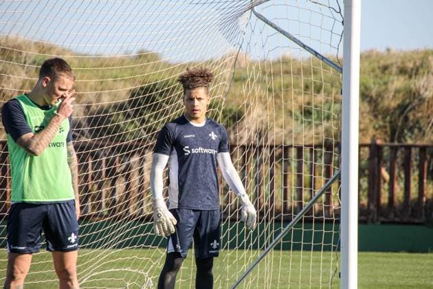 Philip Tietz and Max Wendt in training training preparation winter break 2022 23 Darmstadt 98, on 12 01 23 in , El Saler Photo Alfio Marino xamx Copyright: www.alfiomarino.de