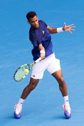 January 13, 2023, Melbourne, Victoria, Australia: MELBOURNE, AUSTRALIA - JANUARY 13: Felix Auger-Aliassime of Canada practices ahead of the 2023 Australian Open at Melbourne Park on January 13, 2023 in Melbourne, Australia. Melbourne Australia - ZUMAp121 20230113_zsp_p121_014 Copyright: xChrisxPutnamx
