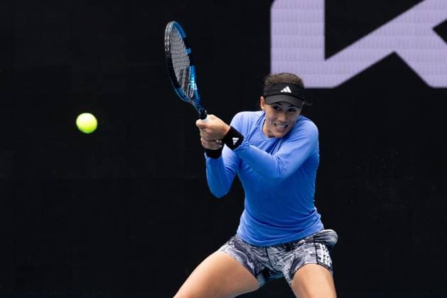 January 13, 2023, Melbourne, Victoria, Australia: MELBOURNE, AUSTRALIA - JANUARY 13: GarbioÂ±e Muguruza (ESP) practices ahead of the 2023 Australian Open at Melbourne Park on January 13, 2023 in Melbourne, Australia. Melbourne Australia - ZUMAp121 20230113_zsp_p121_033 Copyright: xChrisxPutnamx