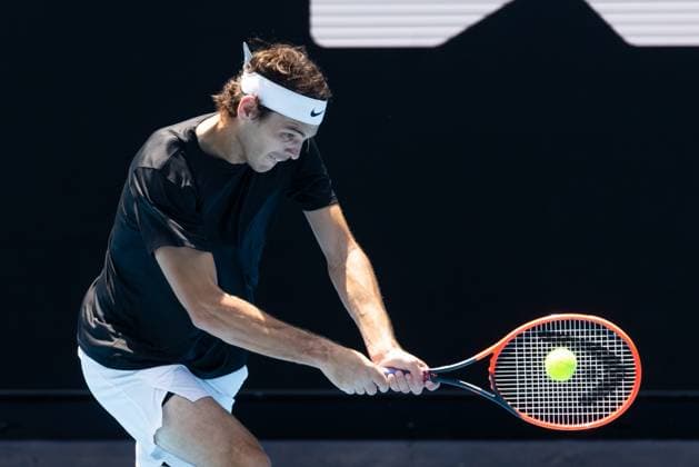 January 13, 2023, Melbourne, Victoria, Australia: MELBOURNE, AUSTRALIA - JANUARY 13: Taylor Fritz of USA practices ahead of the 2023 Australian Open at Melbourne Park on January 13, 2023 in Melbourne, Australia. Melbourne Australia - ZUMAp121 20230113_zsp_p121_061 Copyright: xChrisxPutnamx