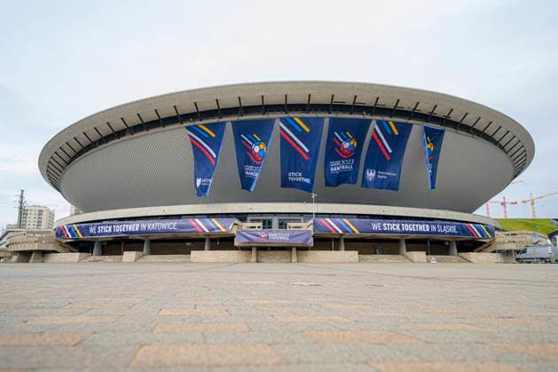Katowice, 13. Januar 2023: Handball IHF WM, Vorrunde, Gruppe E, Deutschland - Katar Aussenansicht Spodek Arena Katowice Katowice Spodek Arena Polen *** Katowice, 13 January 2023 Handball IHF World Championship, Preliminary Round, Group E, Germany Qatar Exterior view Spodek Arena Katowice Katowice Spodek Arena Poland