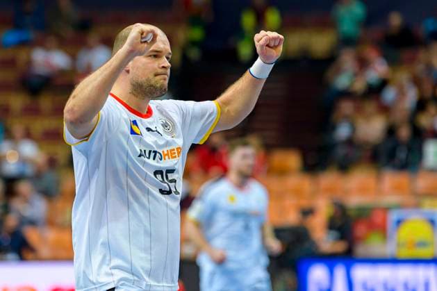 Katowice, 13 January 2023 Handball IHF World Championship, preliminary round, group E, Germany Qatar Paul Drux Germany jubilation joy emotion Katowice Spodek Arena Poland