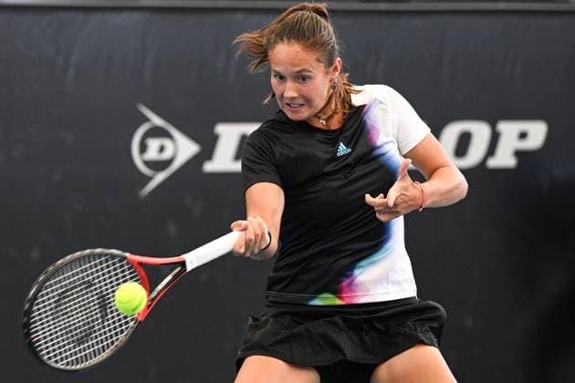 TENNIS ADELAIDE INTERNATIONAL, Daria Kasatkina of Russia hits a forehand during the 2023 Adelaide International Tennis Tournament at the Memorial Drive Tennis Centre in Adelaide, Saturday, January 14, 2023. ( NO ARCHIVING, EDITORIAL USE ONLY, NO USE IN BOOKS WITHOUT CONSENT ADELAIDE SOUTH AUSTRALIA AUSTRALIA  Copyright: xMICHAELxERREYx 20230114001752108789