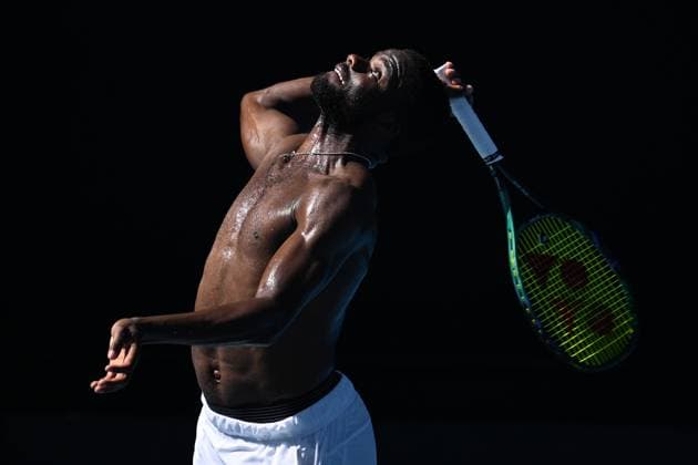 TENNIS AUSTRALIAN OPEN PRACTICE SESSIONS, Frances Tiafoe of the USA in action during an Australian Open practice session at Melbourne Park in Melbourne, Saturday, January 14, 2023. ( NO ARCHIVING, EDITORIAL USE ONLY, NO USE IN BOOKS WITHOUT CONSENT MELBOURNE VIC AUSTRALIA  Copyright: xJAMESxROSSx 20230114001752114128
