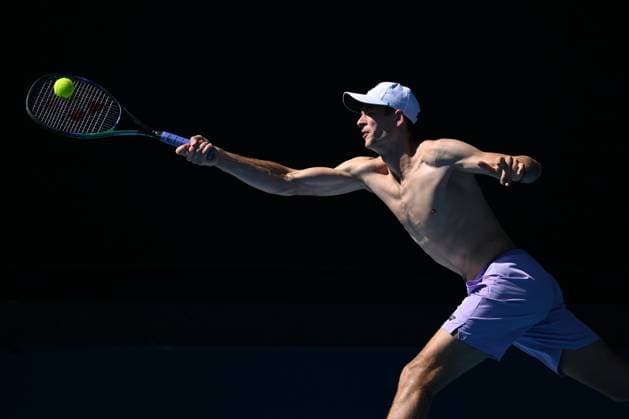 TENNIS AUSTRALIAN OPEN PRACTICE SESSIONS, Hubert Hurkacz of Poland in action during an Australian Open practice session at Melbourne Park in Melbourne, Saturday, January 14, 2023. ( NO ARCHIVING, EDITORIAL USE ONLY, NO USE IN BOOKS WITHOUT CONSENT MELBOURNE VIC AUSTRALIA  Copyright: xJAMESxROSSx 20230114001752114516