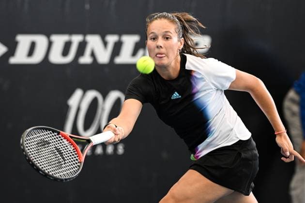 TENNIS ADELAIDE INTERNATIONAL, Daria Kasatkina of Russia hits a forehand during the 2023 Adelaide International Tennis Tournament at the Memorial Drive Tennis Centre in Adelaide, Saturday, January 14, 2023. ( NO ARCHIVING, EDITORIAL USE ONLY, NO USE IN BOOKS WITHOUT CONSENT ADELAIDE SOUTH AUSTRALIA AUSTRALIA  Copyright: xMICHAELxERREYx 20230114001752122328
