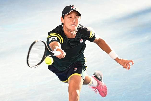 TENNIS ADELAIDE INTERNATIONAL, Soonwoo Kwon of South Korea hits a forehand during the 2023 Adelaide International Tennis Tournament at the Memorial Drive Tennis Centre in Adelaide, Saturday, January 14, 2023. ( NO ARCHIVING, EDITORIAL USE ONLY, NO USE IN BOOKS WITHOUT CONSENT ADELAIDE SOUTH AUSTRALIA AUSTRALIA  Copyright: xMICHAELxERREYx 20230114001752138621