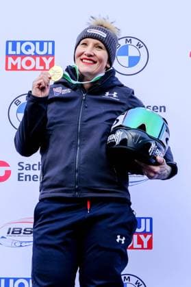 Bilder des Jahres 2023, Sport 01 Januar Sport Themen der Woche KW02 IBSF Weltcup Bob+Skeleton in Altenberg am 14.01.2023. Monobob Damen. Siegerehrung. 1. Platz: Kaillie Humphries (USA). *** IBSF World Cup Bob Skeleton in Altenberg on 14 01 2023 Monobob women award ceremony 1 place Kaillie Humphries USA