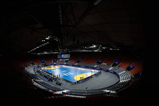 230114 The arena Scandinavium ahead of the 2023 IHF World Men?s Handball Championship between Sweden and Cape Verde on January 14, 2023 in Gothenburg Photo Michael Erichsen BILDBYRAN COP 89 MI0402 2023 ihf world men?s handball championship bbeng cape verde handball handball handballs vm handball ihf 2023 world men?s handball championship sweden sweden vm arena,  Copyright: MICHAELxERICHSEN BB230114MI001