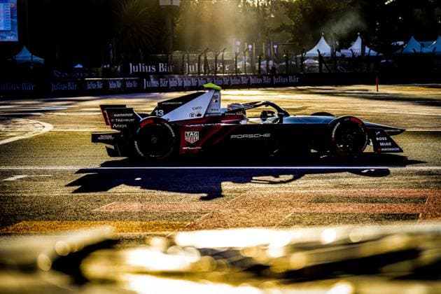 13 DA COSTA Antonio Felix (prt), TAG HAUER Porsche Formula E Team, Porsche 99X Electric, action during the 2023 Mexico City ePrix, 1st meeting of the 2022-23 ABB FIA Formula E World Championship, WM, Weltmeisterschaft on the Autodromo Hermanos Rodriguez from January 12 to 14, in Mexico City, Mexico - AUTO - 2022 FORMULA E MEXICO CITY ePRIX DPPI Panoramic  0342300105547