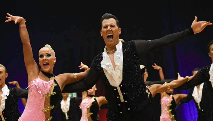 GER Dancing, 1 National League of Latin Formations 14 01 2023, GER Dancing, 1 National League of Latin Formations,, preliminary round, in the picture Gruen Gold Club Bremen A with the theme Emozioni 2023 nordphotoxGmbH xWitke nph00002