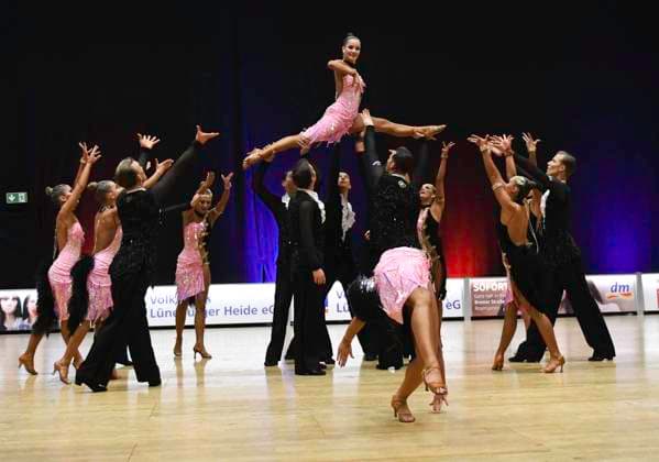 GER Dancing, 1 National League of Latin Formations 14 01 2023, GER Dancing, 1 National League of Latin Formations,, preliminary round, in the picture Gruen Gold Club Bremen A with the theme Emozioni 2023 nordphotoxGmbH xWitke nph00002