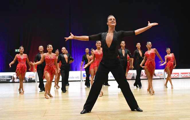 GER Dancing, 1 National League of Latin Formations 14 01 2023, GER Dancing, 1 National League of Latin Formations,, Preliminary Round, in the picture TSG Bremerhaven A with the theme Time Machine nordphotoxGmbH xWitke nph00002