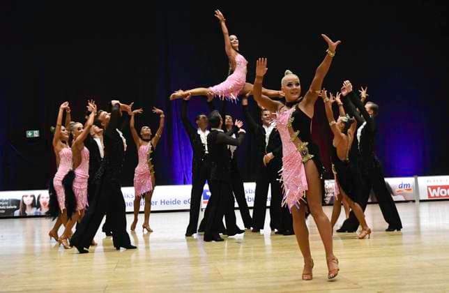 GER Dancing, 1 National League of Latin Formations 14 01 2023, GER Dancing, 1 National League of Latin Formations,, preliminary round, in the picture Gruen Gold Club Bremen A with the theme Emozioni 2023 nordphotoxGmbH xWitke nph00002
