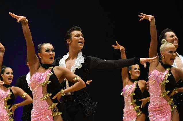 GER Dancing, 1 National League of Latin Formations 14 01 2023, GER Dancing, 1 National League of Latin Formations,, final round, in the picture Gruen Gold Club Bremen A with the theme Emozioni 2023 nordphotoxGmbH xWitke nph00002
