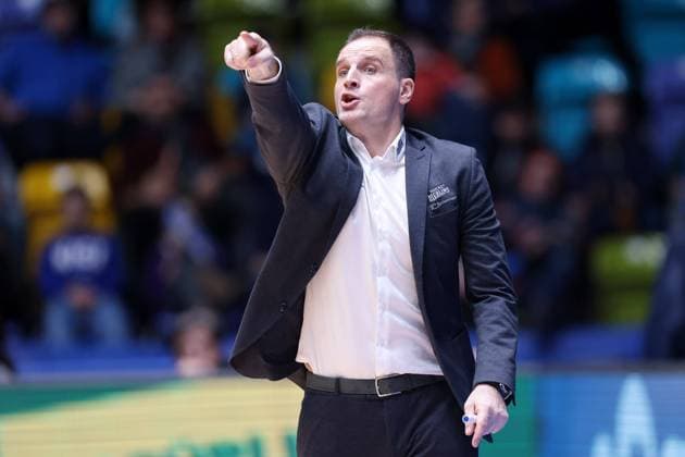 Fraport Skyliners HAKRO Merlins Crailsheim, easyCredit BBL Head Coach Nikola Markovic Merlins Basketball easyCredit BBL match between Fraport Skyliners and HAKRO Merlins Crailsheim on 15 January 2023 at Süwag Energie ARENA in Frankfurt am Main , Frankfurt am Main Hesse Germany Süwag Energie ARENA
