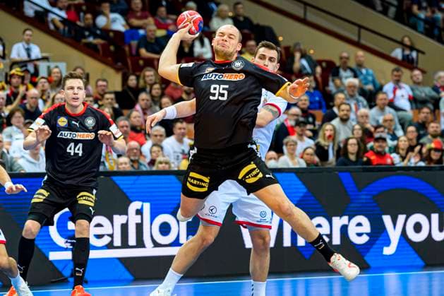 Katowice, 15 January 2023 Handball IHF World Championship, preliminary round, group E, Germany Serbia Paul Drux Germany Katowice Spodek Arena Poland