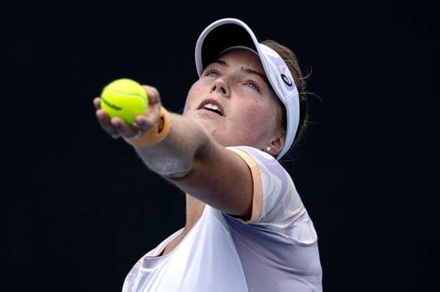 TENNIS AUSTRALIAN OPEN, Olivia Gadecki of Australia during her Women?s Singles 1st round match against Polina Kudermetova of Russia on Day 1 of the 2023 Australian Open tennis tournament at Melbourne Park in Melbourne, Monday, January 16, 2023. ( NO ARCHIVING, EDITORIAL USE ONLY, NO USE IN BOOKS WITHOUT CONSENT MELBOURNE VICTORIA AUSTRALIA  Copyright: xDIEGOxFEDELEx 20230116001752920721