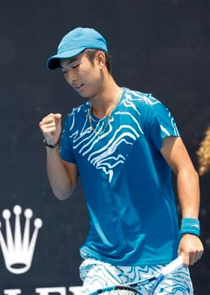 Juncheng Shang CHN , Australian Open 2023, Melbourne Park, Melbourne, Victoria, Australia Copyright: xJuergenxHasenkopfx