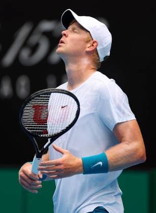 Mandatory Credit: Photo by Ella Ling Shutterstock (13714308av) Kyle Edmund of GBR frustrated Australian Open, Day One, Tennis, Melbourne Park, Melbourne, Australia - 16 Jan 2023 Australian Open, Day One, Tennis, Melbourne Park, Melbourne, Australia - 16 Jan 2023 Copyright: xEllaxLing Shutterstockx 13714308av