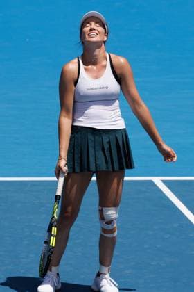 January 16, 2023: 13th seed Danielle COLLINS of the USA celebrates after defeating Anna KALINSKAYA in the Women s Singles match on day 1 of the 2023 Australian Open on Rod Laver Arena, in Melbourne, Australia. Cal Media. USA - ZUMAc04_ 20230116_zaf_c04_032 Copyright: xSydneyxLowx