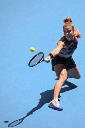 Mandatory Credit: Photo by James Gourley Shutterstock (13714310bd) Maria Sakkari in action during her first round match Australian Open, Day One, Tennis, Melbourne Park, Melbourne, Australia - 16 Jan 2023 Australian Open, Day One, Tennis, Melbourne Park, Melbourne, Australia - 16 Jan 2023 Copyright: xJamesxGourley Shutterstockx 13714310bd