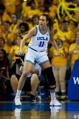 LOS ANGELES, CA - JANUARY 13: UCLA Bruins forward Emily Bessoir (11) defends during the women™s college basketball game between Stanford Cardinal and UCLA Bruins on January 13, 2023 at Pauley Pavilion in Los Angeles, CA. (Photo by Ric Tapia Icon Sportswire) COLLEGE BASKETBALL: JAN 13 Women s Stanford at UCLA Icon269230113095